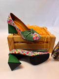Floral Block Heels