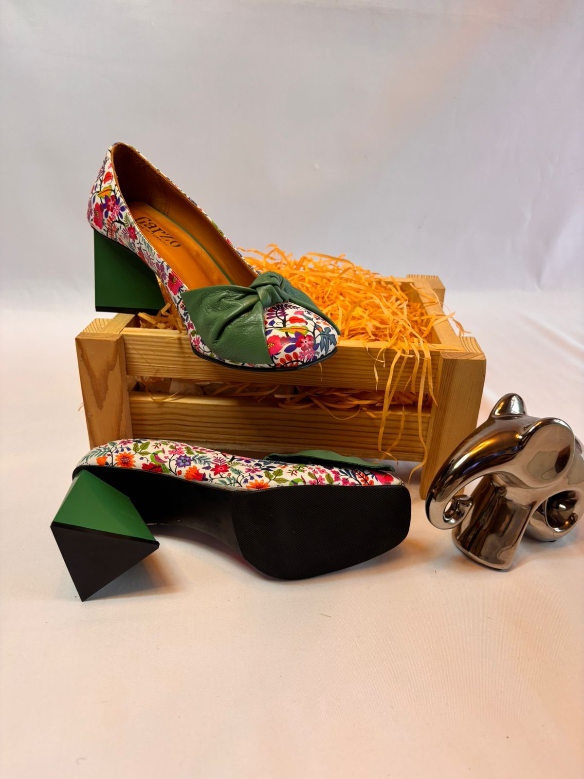 Floral Block Heels