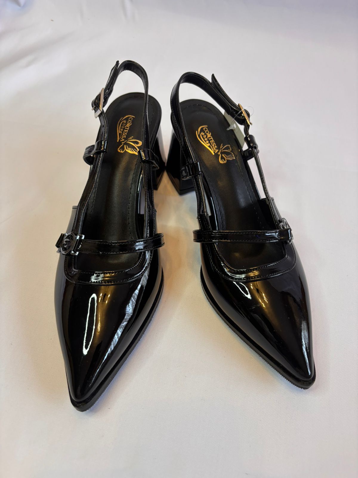 T-Strap Patent Point Heel