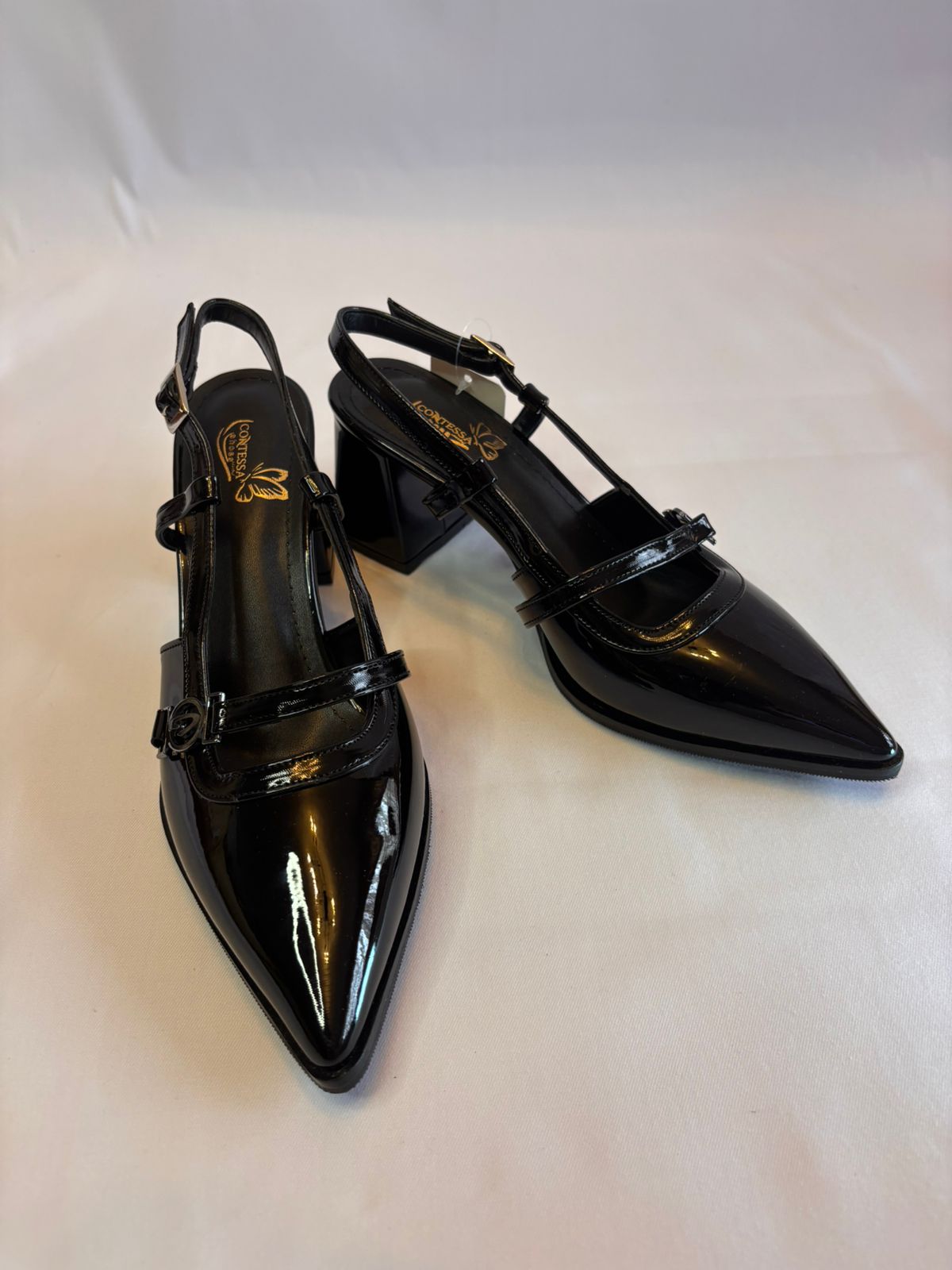 T-Strap Patent Point Heel