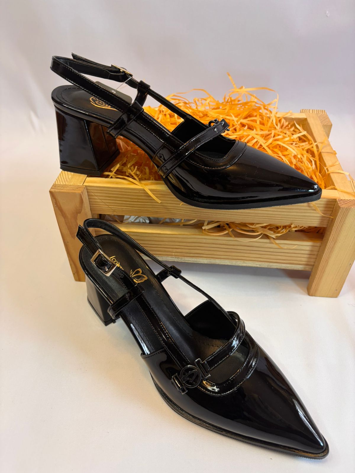 T-Strap Patent Point Heel