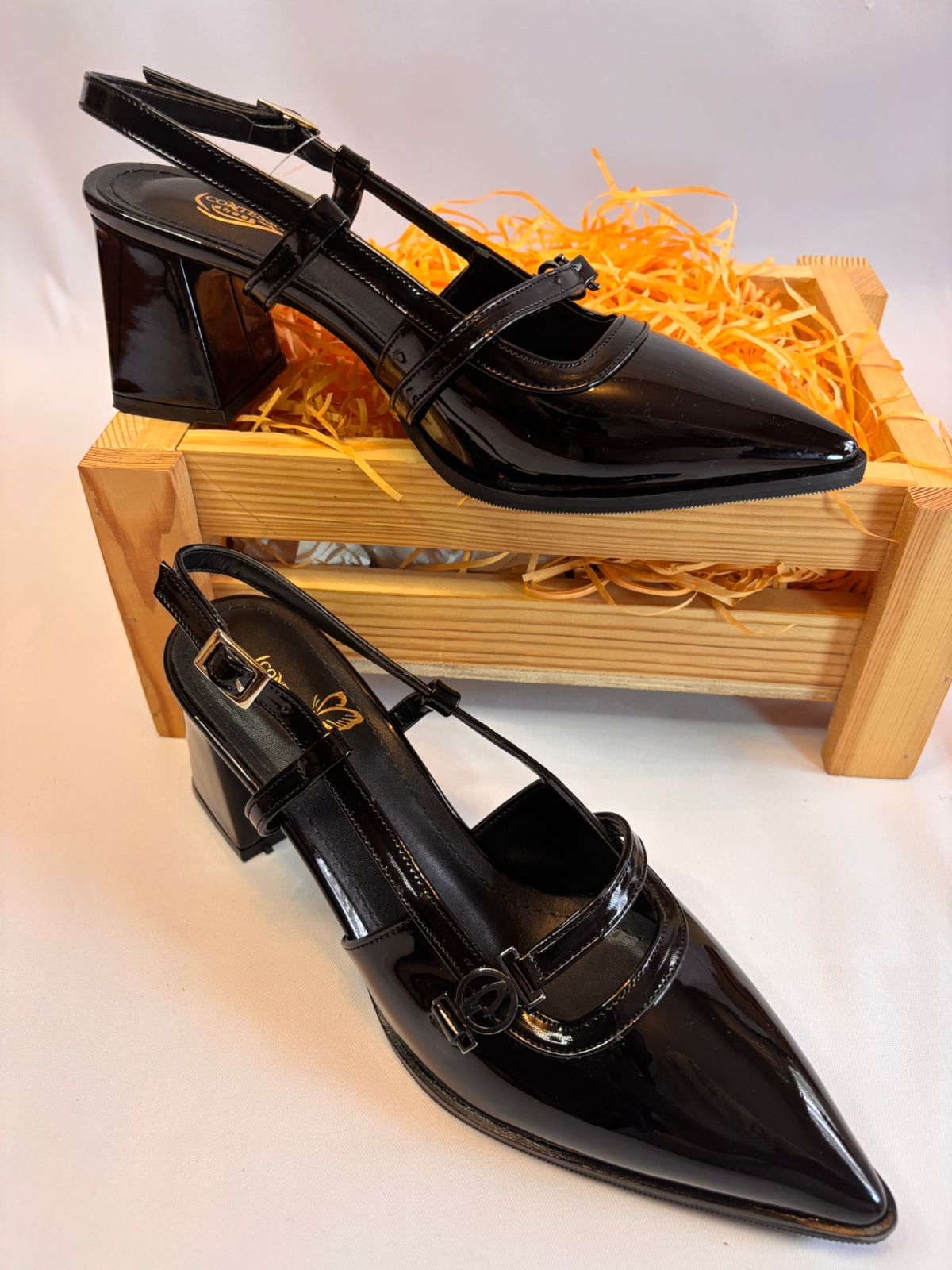 T-Strap Patent Point Heel