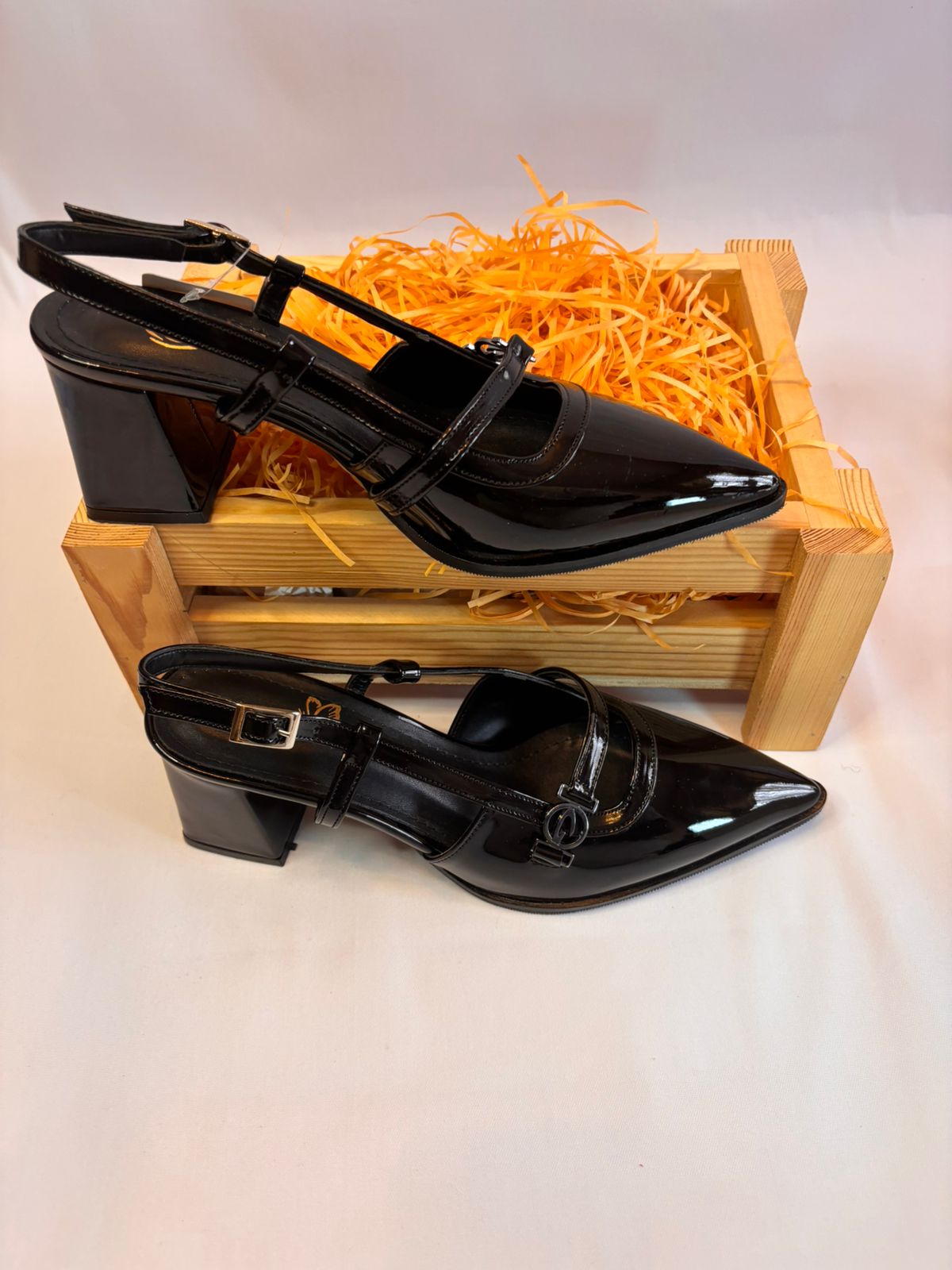 T-Strap Patent Point Heel