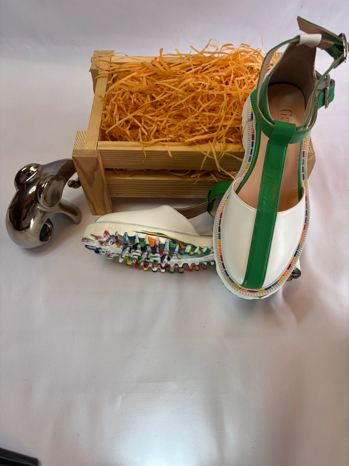 White T-Bar Sandal