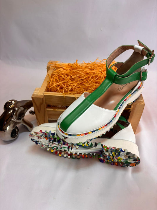 White T-Bar Sandal