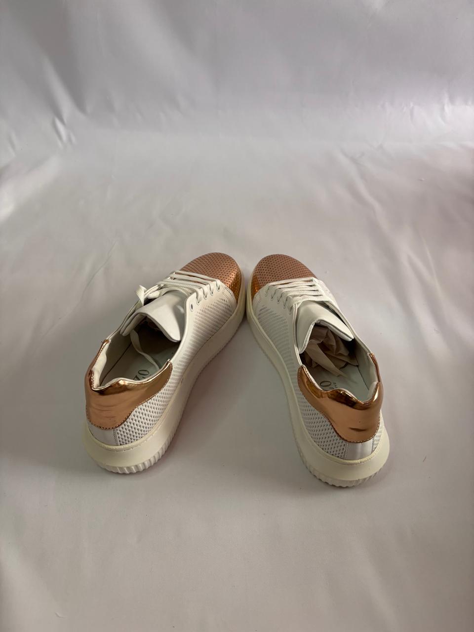 Metallic-Cap Knit Sneaker
