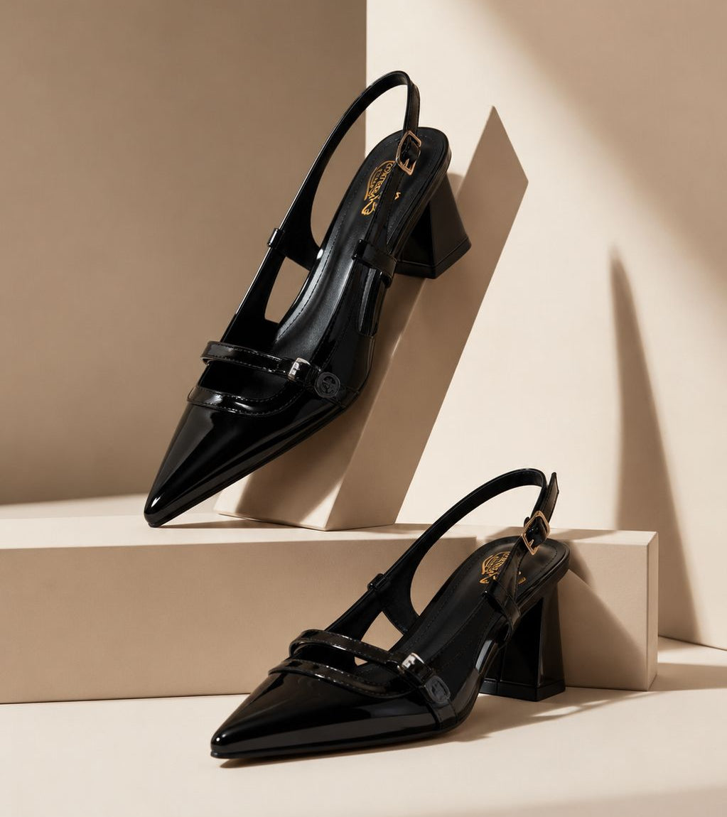 T-Strap Patent Point Heel