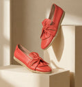 Coral Bow Slip-On Flats