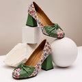 Monochrome Knot Block Heel