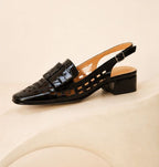 Leather Lattice Slingback