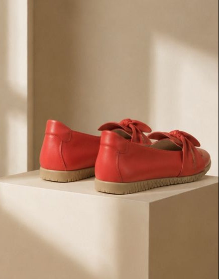 Coral Bow Slip-On Flats