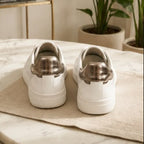 Metallic-Cap Knit Sneaker