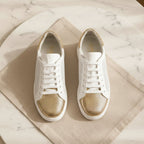 Metallic-Cap Knit Sneaker
