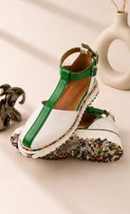 White T-Bar Sandal