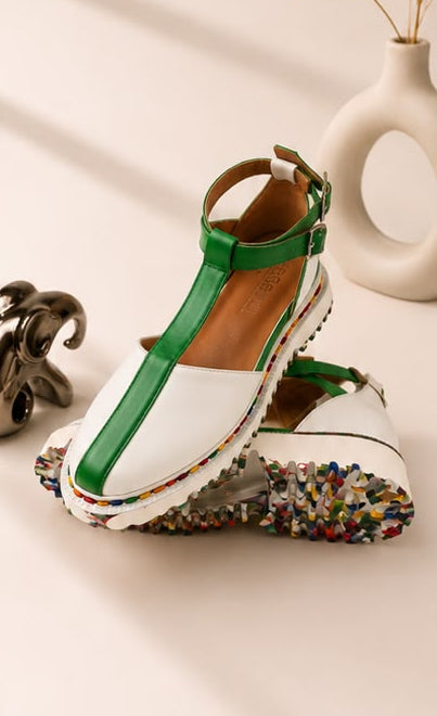 White T-Bar Sandal
