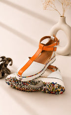 White T-Bar Sandal