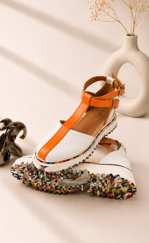 White T-Bar Sandal