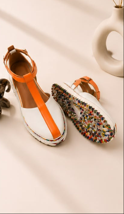 White T-Bar Sandal