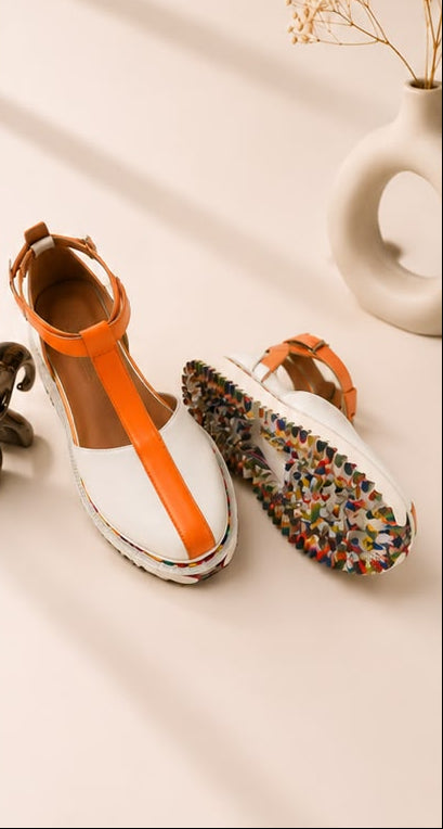 White T-Bar Sandal