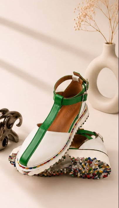 White T-Bar Sandal
