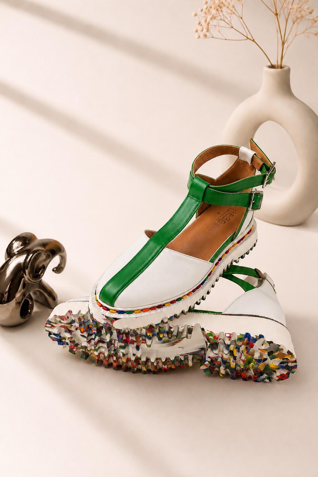 White T-Bar Sandal