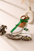 White T-Bar Sandal