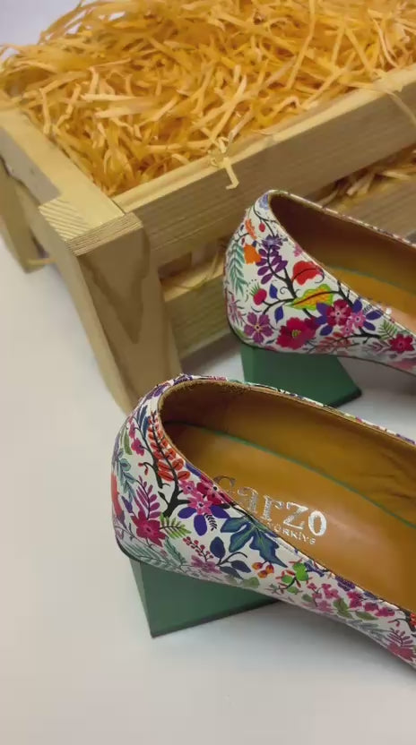 Floral Block Heels