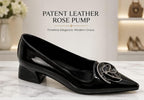 Black Patent Flower Courts