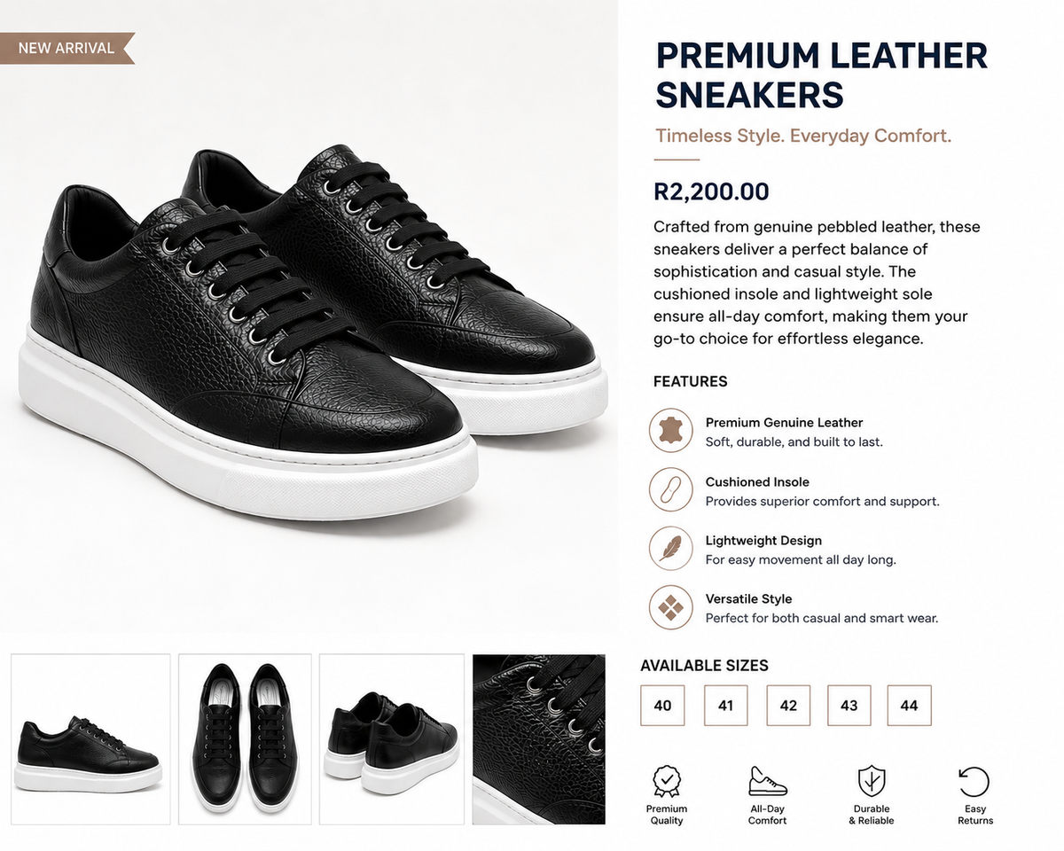 Black on White Design Sneaker