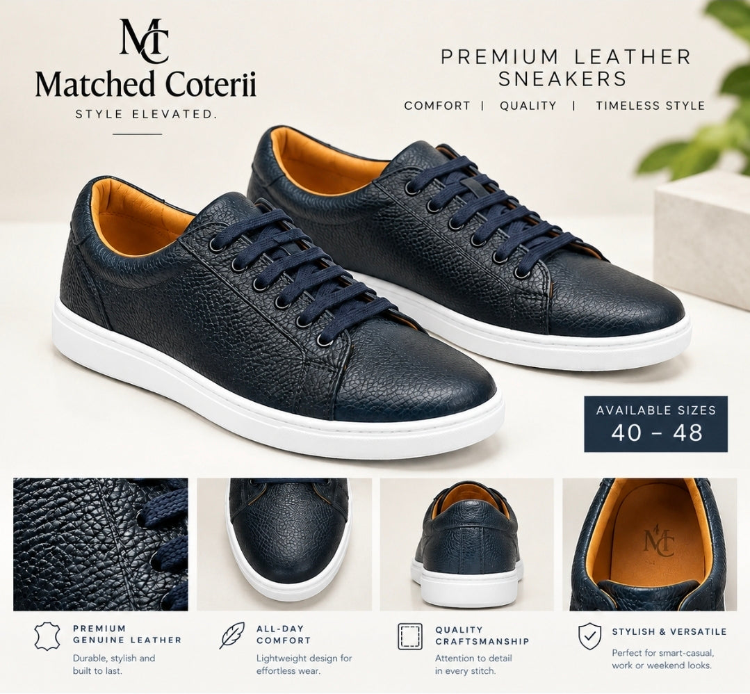 Navy blue on White Male Sneakers