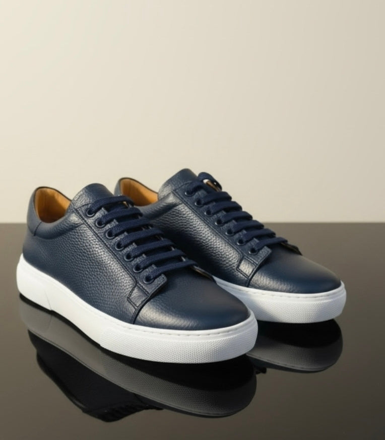 Navy blue on White Male Sneakers